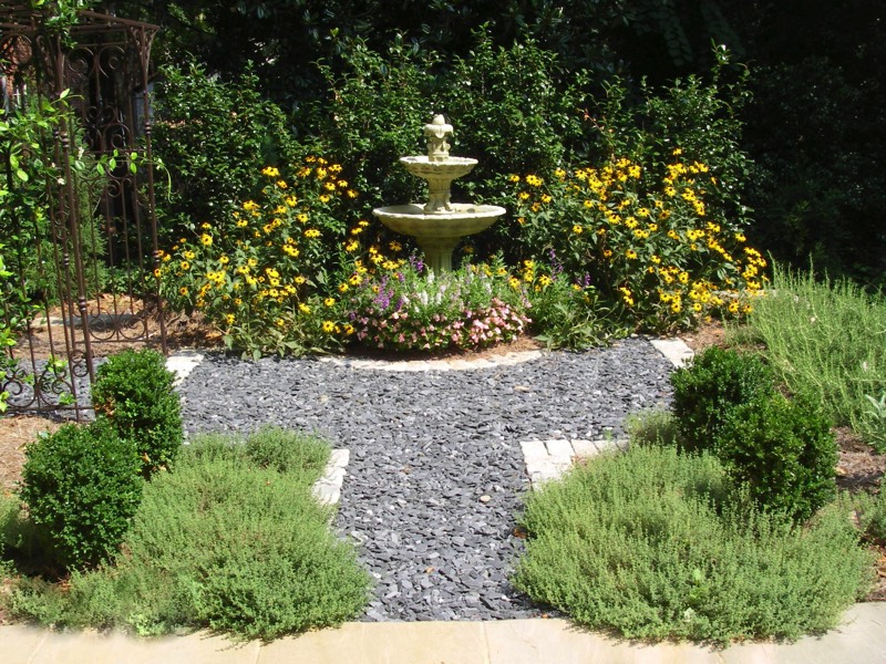 Gravel cobble stone edge path